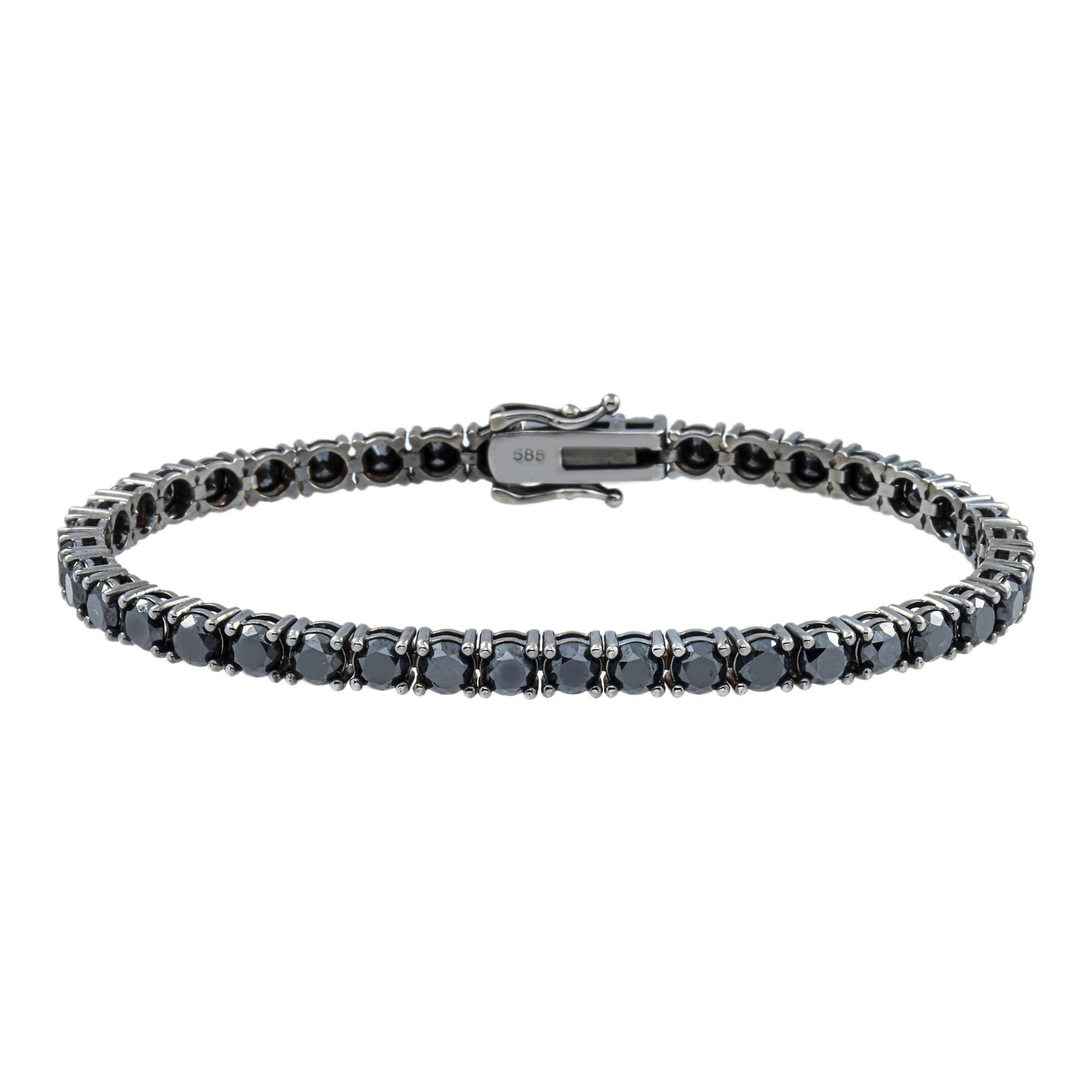 14K Black Gold Black Round Diamond Tennis Bracelet 12.56ct – Leon Diamond