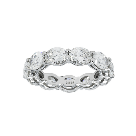 Platinum Horizontal Oval Cut Diamond Eternity Ring 5.48Ct (Size 4.75) Rings