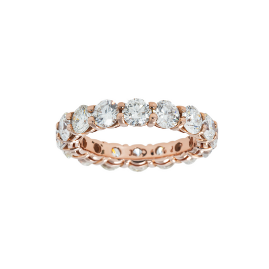 14K Rose Gold Round Diamond Eternity Ring 4.20Ct (Size 5.75-7) Rings