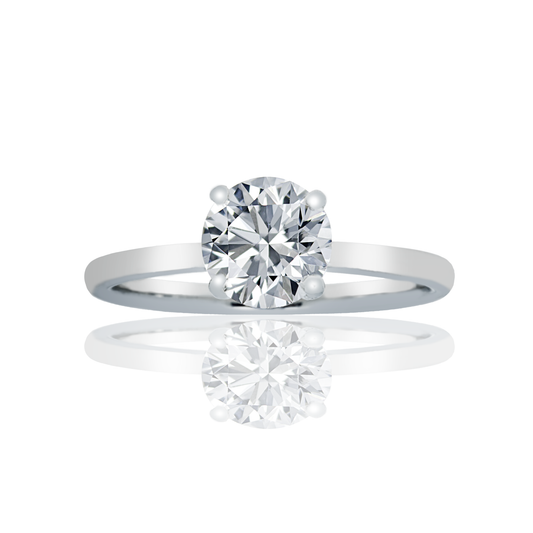 Platinum 1.20Ct Round Cut Solitaire Diamond Engagement Ring Bridal