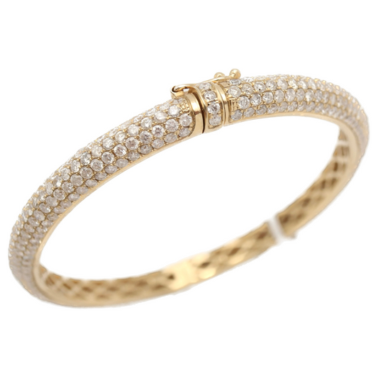 14K Gold Full Pave Diamond Bangles 8.0Ct Bracelets