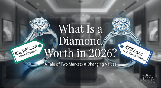 Comparison image of natural and lab-grown diamonds with 2026 prices.