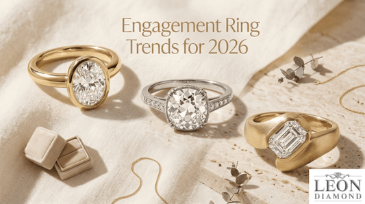 Three modern engagement ring styles for 2026 including bezel, vintage cut, and sculptural band.