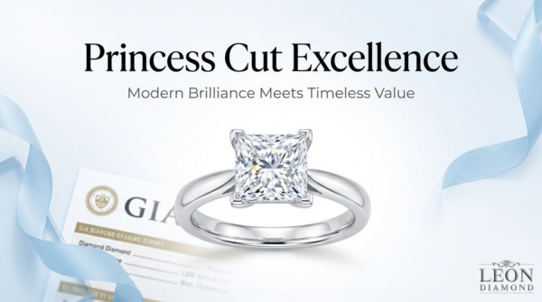Princess cut diamond engagement ring with modern brilliance and GIA certification highlighting square shape and high sparkle