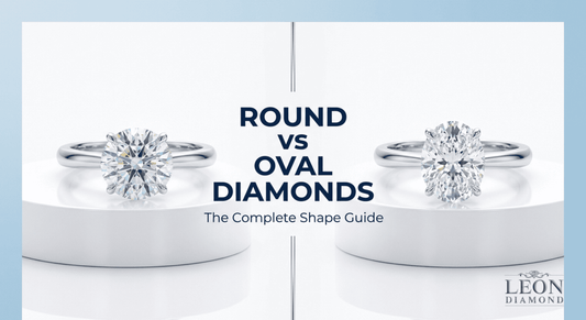 Round vs oval diamond engagement ring comparison showing shape and appearance differences