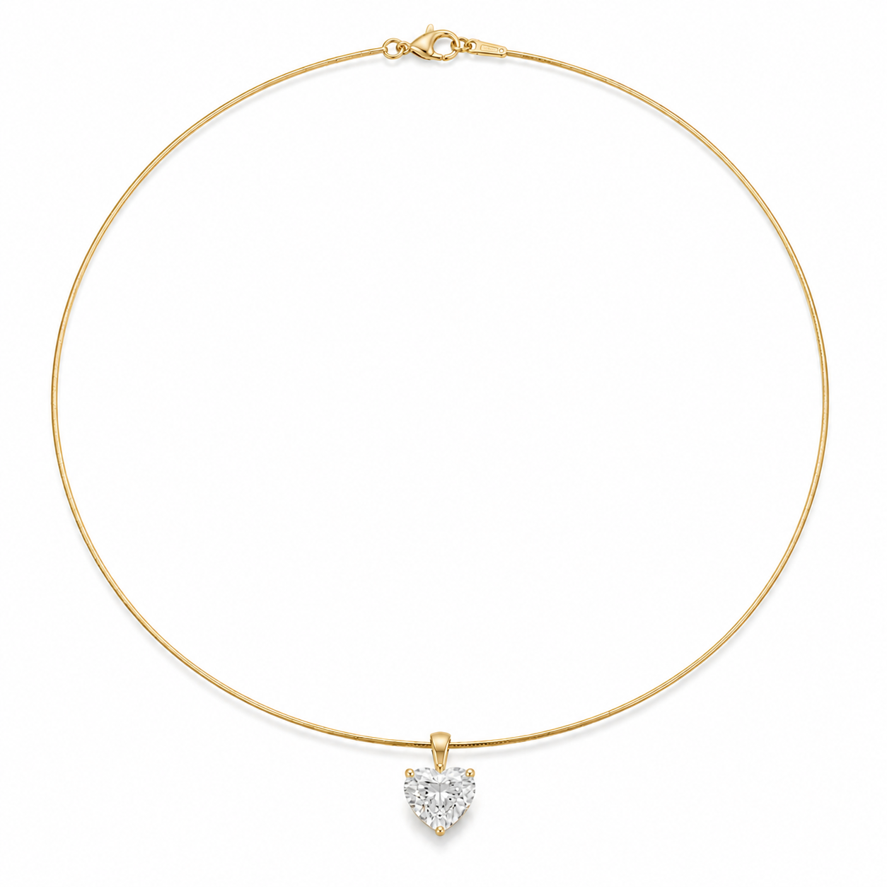 Choose Your Size - 14K Gold IGI Diamond Solitaire Necklace (1.0ct-6.0ct total)