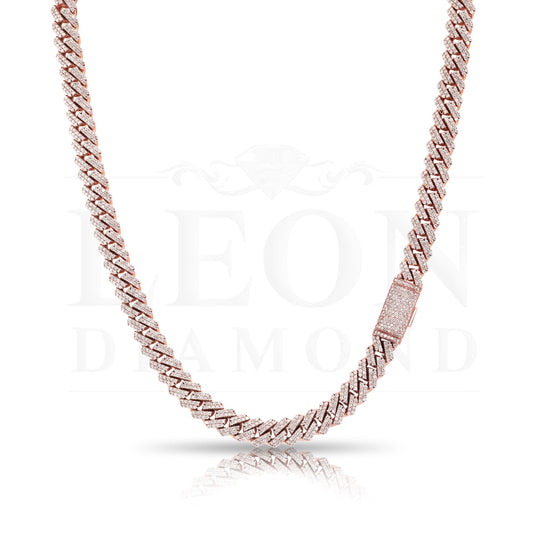 14K Rose Gold 11Mm Diamond Cuban Link Chain 16-22’’ Chains