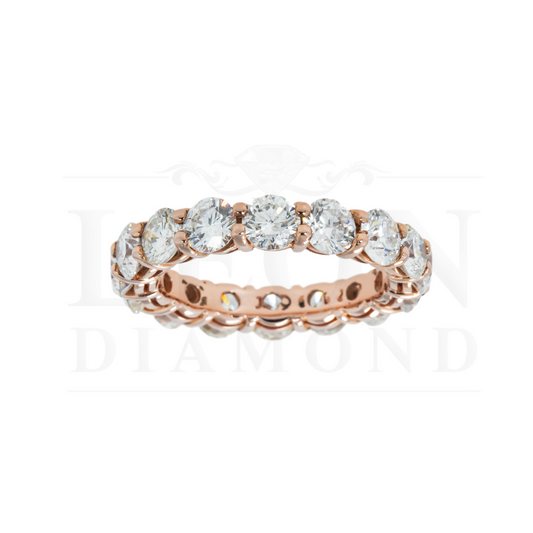 14K Rose Gold Round Diamond Eternity Ring 4.20Ct (Size 5.75-7) Rings