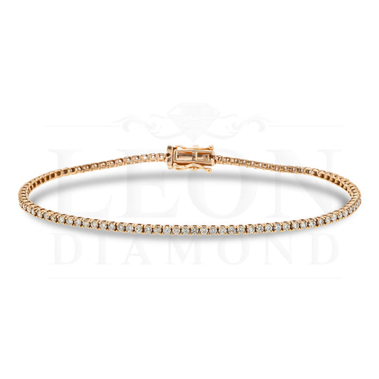 14K Rose Gold Round Diamond Tennis Bracelet 1.70Ct Bracelets