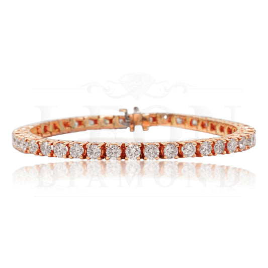 14K Rose Gold Round Diamond Tennis Bracelet 9.78Ct Bracelets