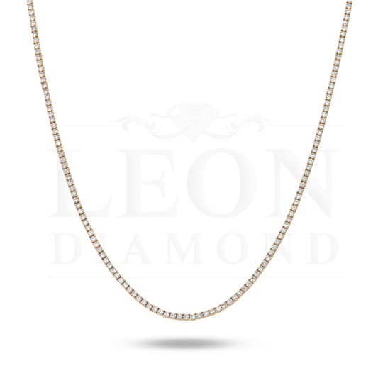 14K Rose Gold Round Diamond Tennis Chain 9.35Ct Chains