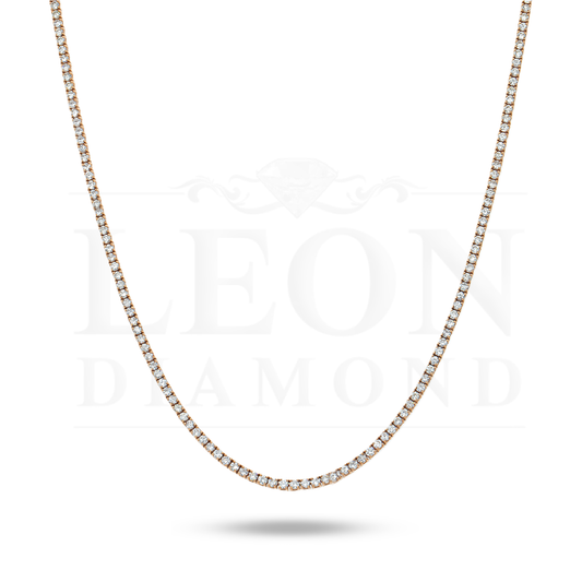 14K Rose Gold Round Diamond Tennis Chain 9.52Ct Chains