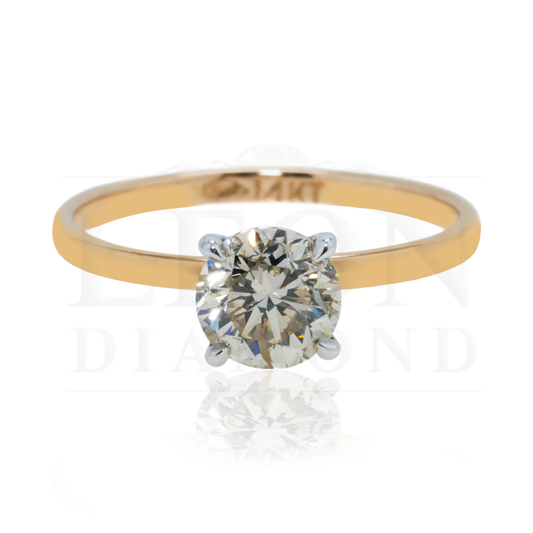 14K Roise Gold Round Solitaire Diamond Engagement Ring 1.16Ct Bridal