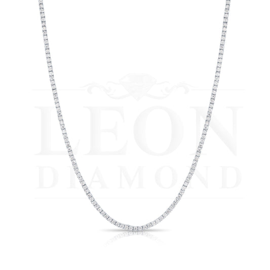 14K White Gold Diamond Tennis Chain 8.0Ct Chains