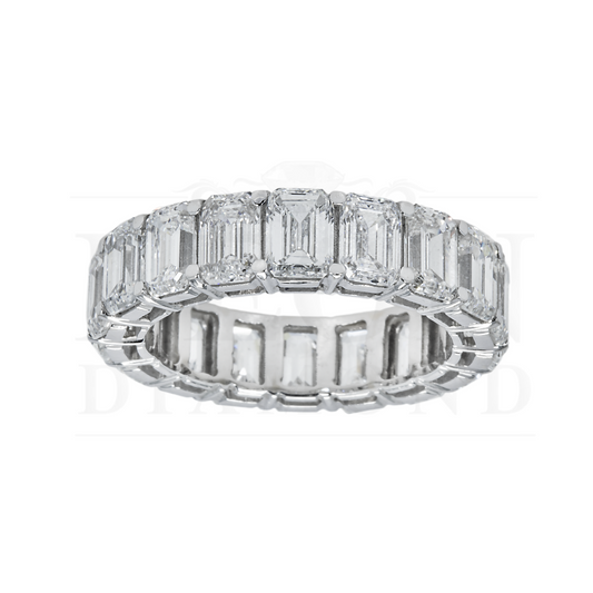 14K White Gold Emerald Cut Diamond Eternity Ring 8.36Ct (Size 6-8) Rings