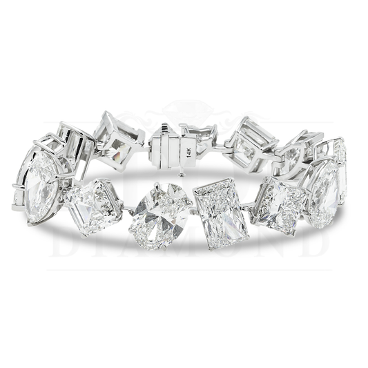 14K White Gold Multi Cut Diamond Eternal Goddess Bracelet 155Ct Bracelets