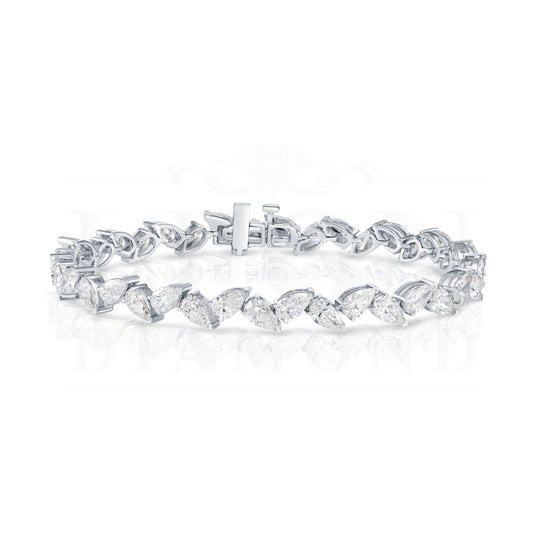 14K White Gold Pear Cut Diamond Bracelet 10.49Ct Bracelets