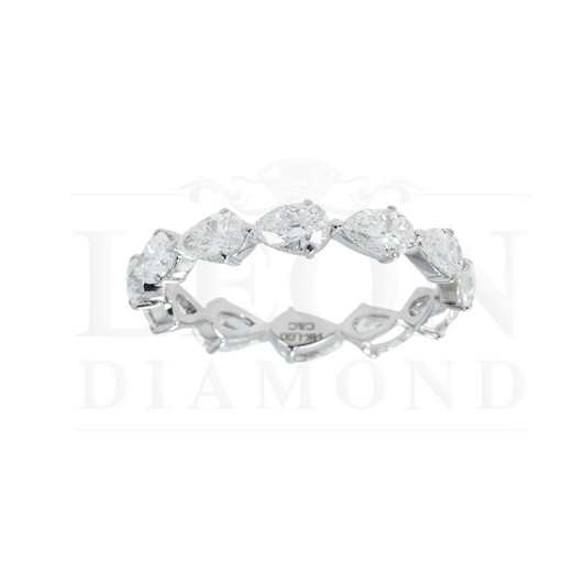 14K White Gold Pear Cut Diamond Eternity Ring 2.20Ct (Size 6-8) Rings