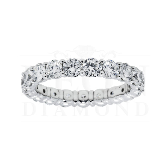 14K White Gold Round Diamond Eternity Ring 2.46Ct Rings