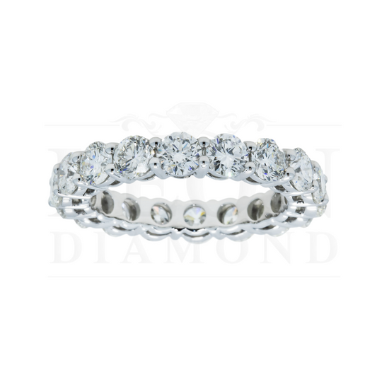 14K White Gold Round Diamond Eternity Ring 3.57Ct Rings