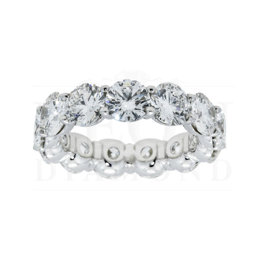 14K White Gold Round Diamond Eternity Ring 6.76Ct (Size 5.75-7.5) Rings