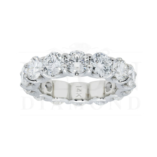 14K White Gold Round Diamond Eternity Ring 7.04Ct Rings