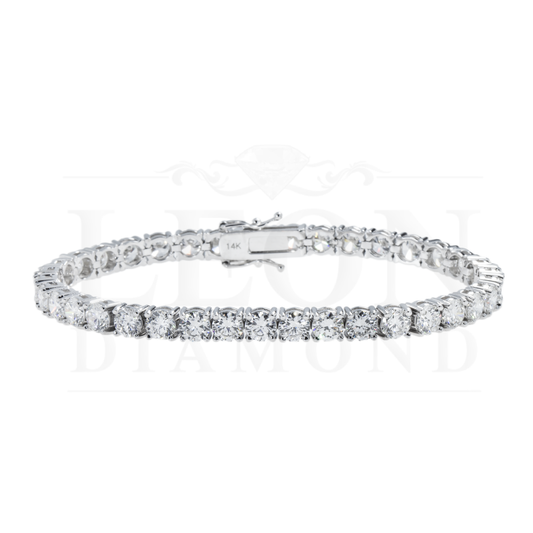 14K White Gold Round Diamond Tennis Bracelet 12.30Ct Bracelets