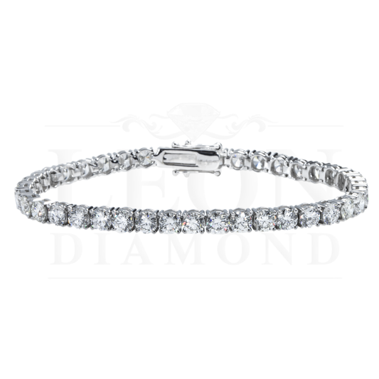 14K White Gold Round Diamond Tennis Bracelet 12.46Ct Bracelets