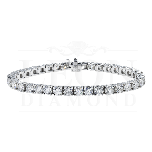 14K White Gold Round Diamond Tennis Bracelet 14.12Ct Bracelets