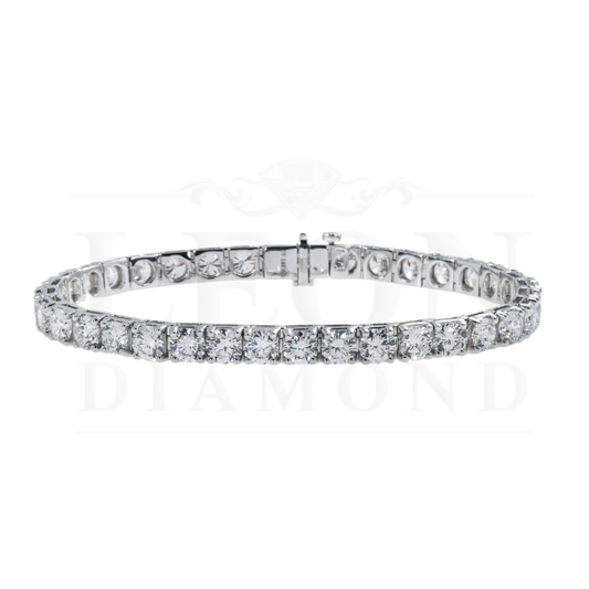 14K White Gold Round Diamond Tennis Bracelet 15.0Ct Bracelets