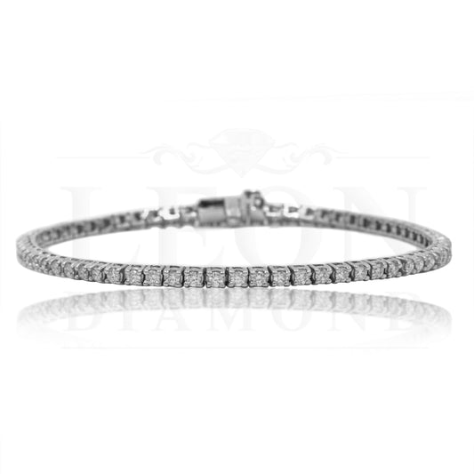 14K White Gold Round Diamond Tennis Bracelet 2.25Ct Bracelets