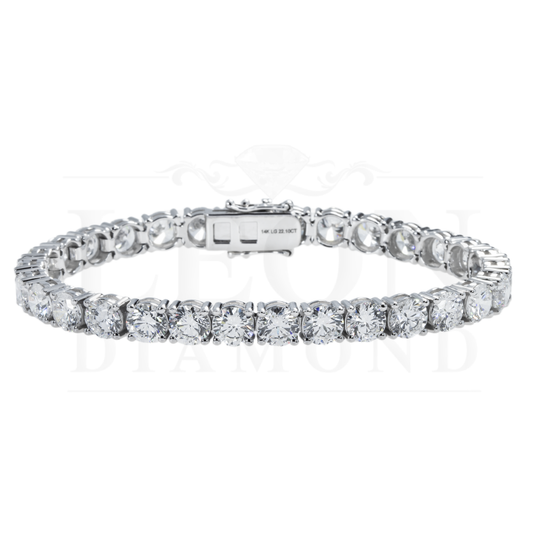 14K White Gold Round Diamond Tennis Bracelet 22.10Ct Bracelets