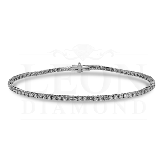 14K White Gold Round Diamond Tennis Bracelet 3.0Ct Bracelets