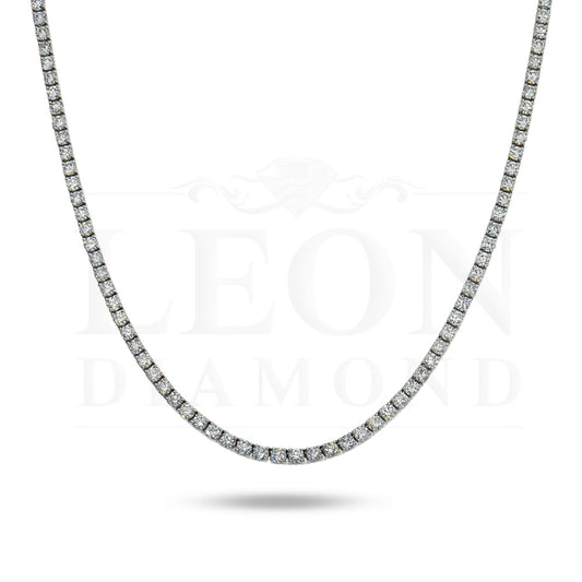 14K White Gold Round Diamond Tennis Chain 26.66Ct (16’’-24’’) Chains