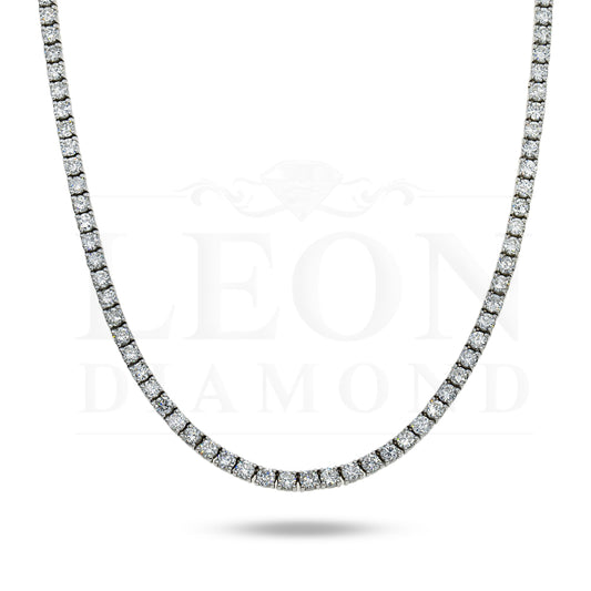 14K White Gold Round Diamond Tennis Chain 27.53Ct Chains