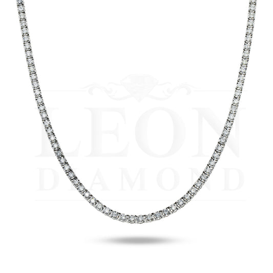 14K White Gold Round Diamond Tennis Chain 7.75Ct Chains