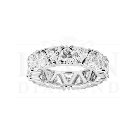 14K White Gold Trillion Cut Diamond Eternity Ring 7.89Ct (Size 6.25) Rings