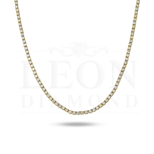 14K Yellow Gold Round Diamond Tennis Chain 18.83Ct (16’’-24’’) Chains