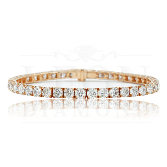 18K Rose Gold Round Diamond Tennis Bracelet 16.40Ct Bracelets