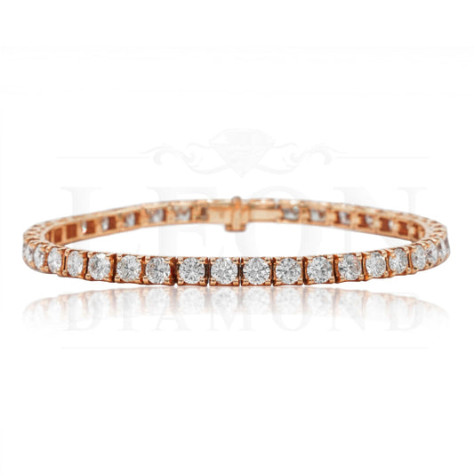 18K Rose Gold Round Diamond Tennis Bracelet 8.30Ct Bracelets