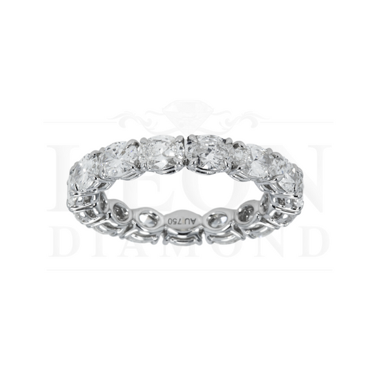 18K White Gold Horizonal Oval Diamond Eternity Ring 3.10Ct (Size 6.5-7.5) Rings