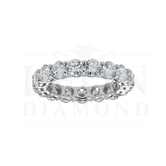 18K White Gold Round Diamond Eternity Ring 4.24Ct (Size 6-8) Rings