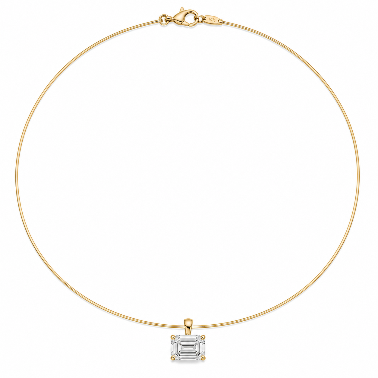 Choose Your Size - 14K Gold IGI Diamond Solitaire Necklace (1.0ct-6.0ct total)