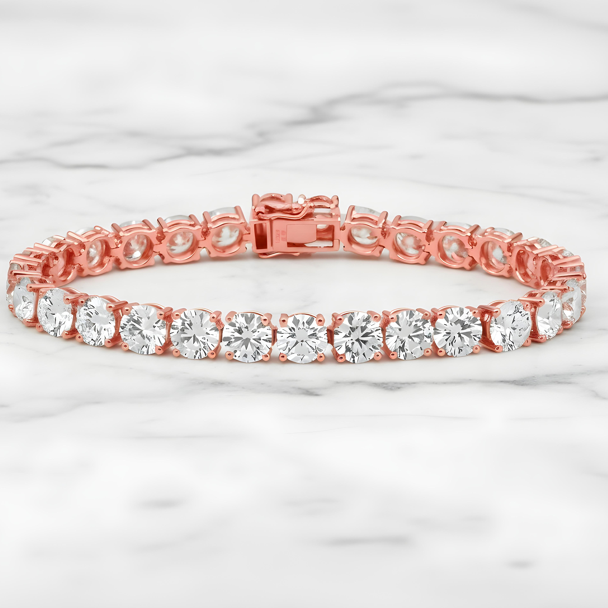 White Gold Round Diamond Tennis Bracelet 20.32ct