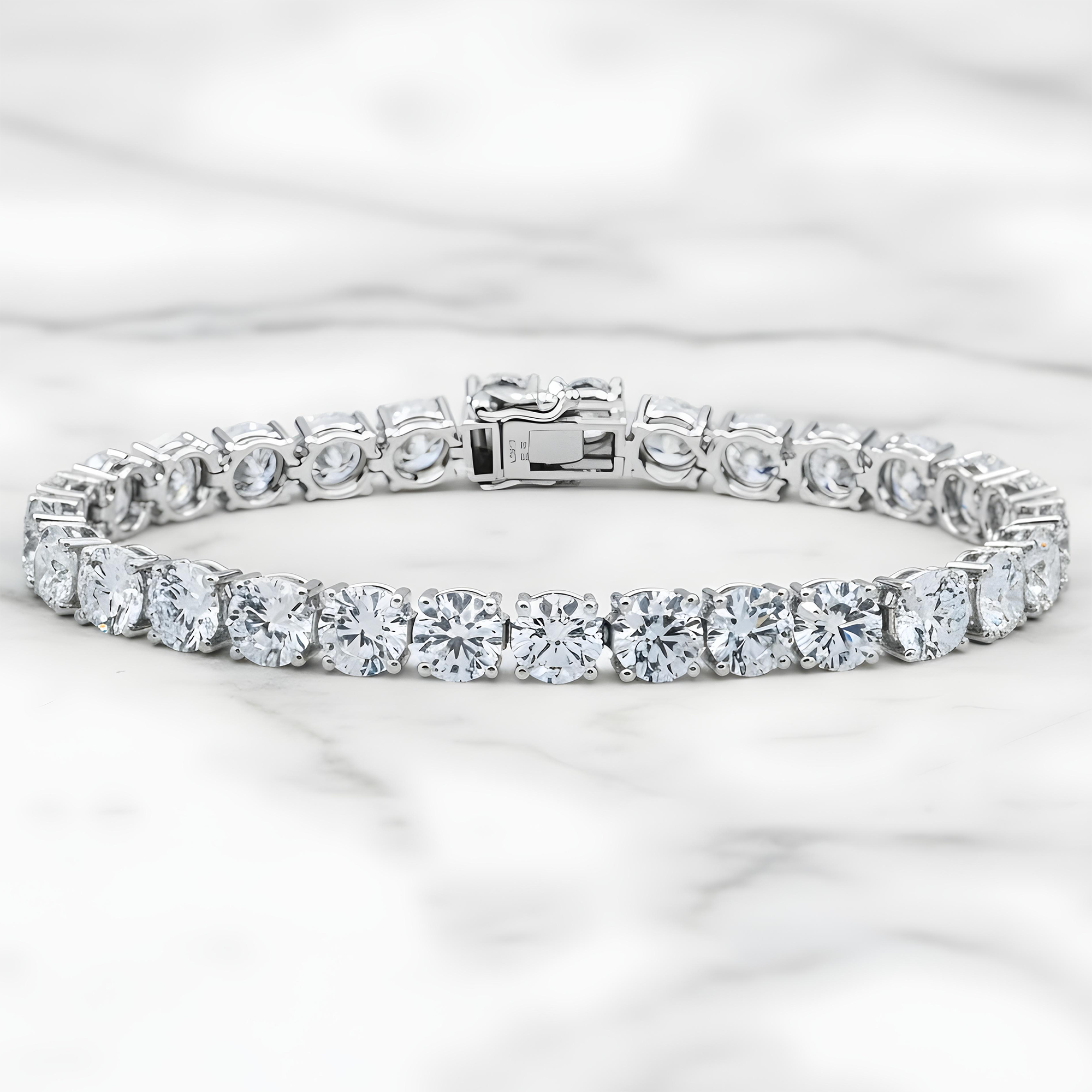 White Gold Round Diamond Tennis Bracelet 20.32ct