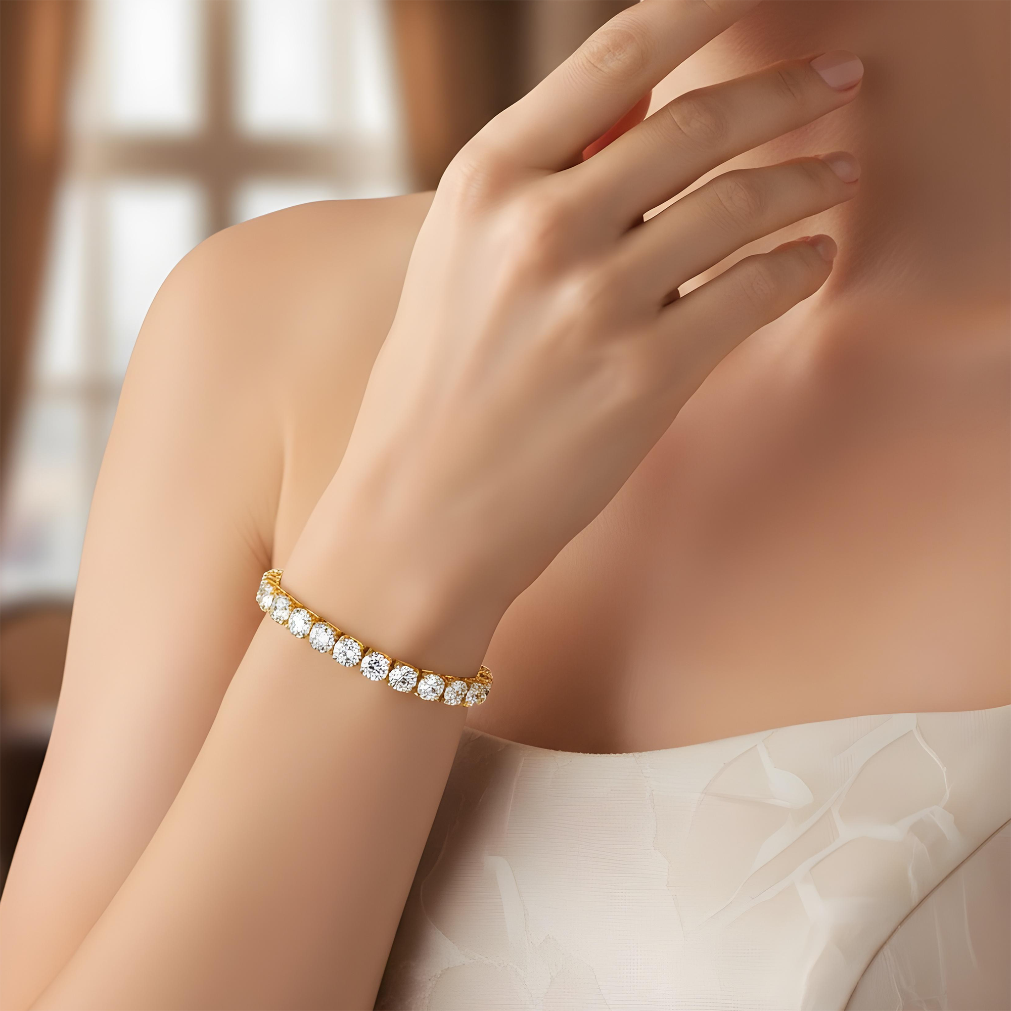 White Gold Round Diamond Tennis Bracelet 20.32ct