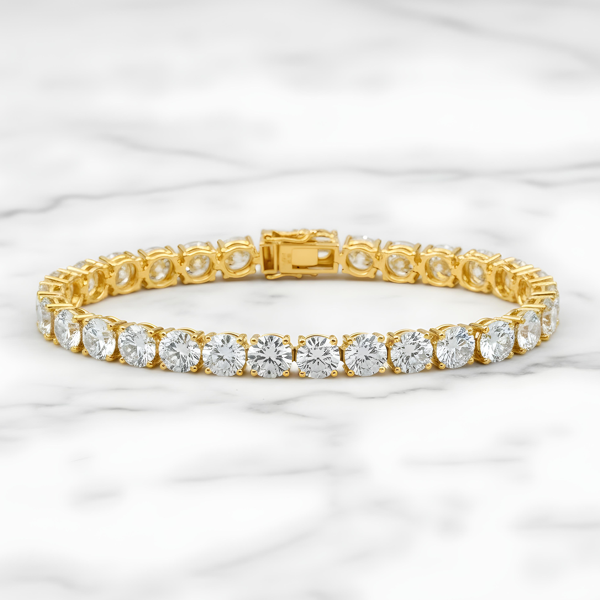 White Gold Round Diamond Tennis Bracelet 20.32ct