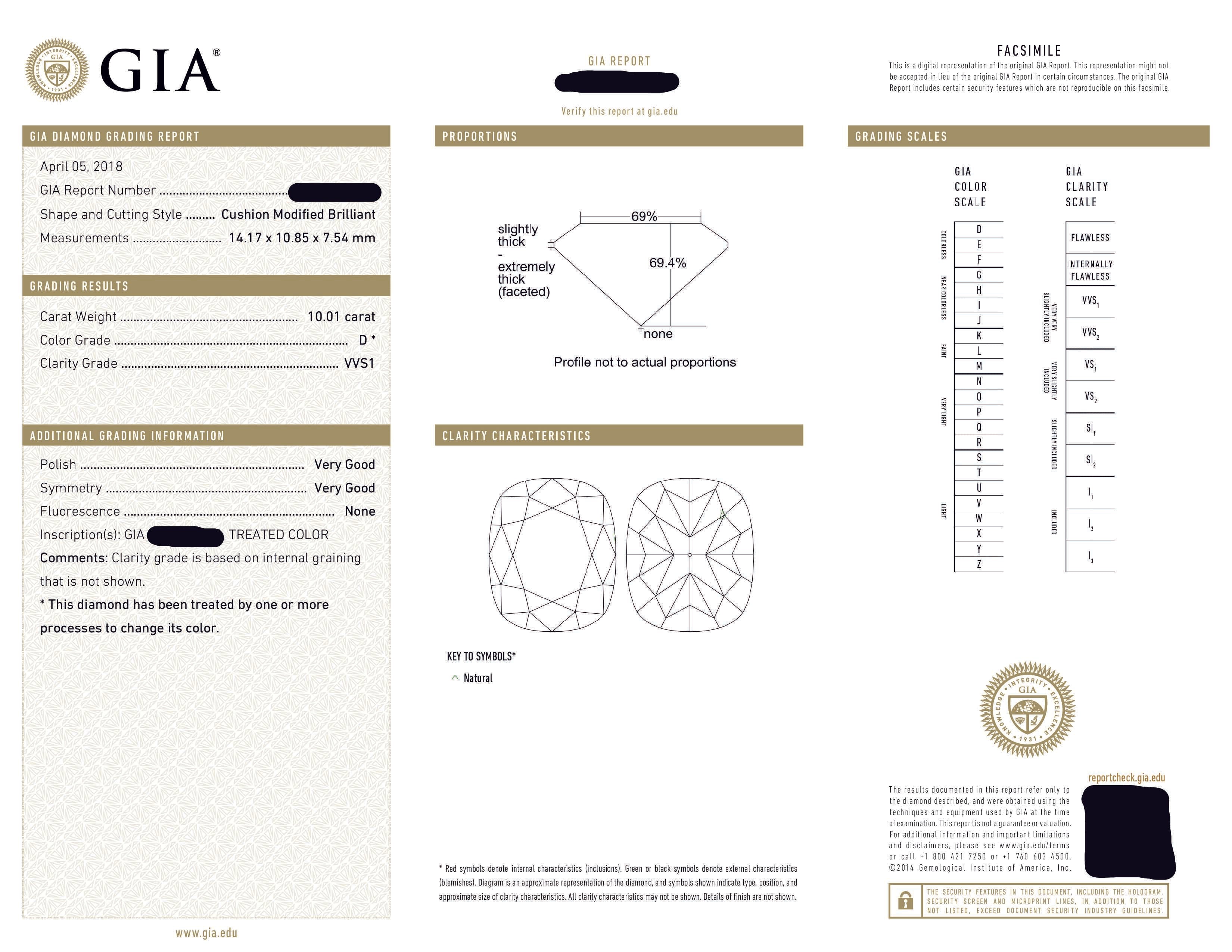 Gia Platinum Solitaire 10.01Ct Cushion Cut Diamond Engagement Ring Bridal