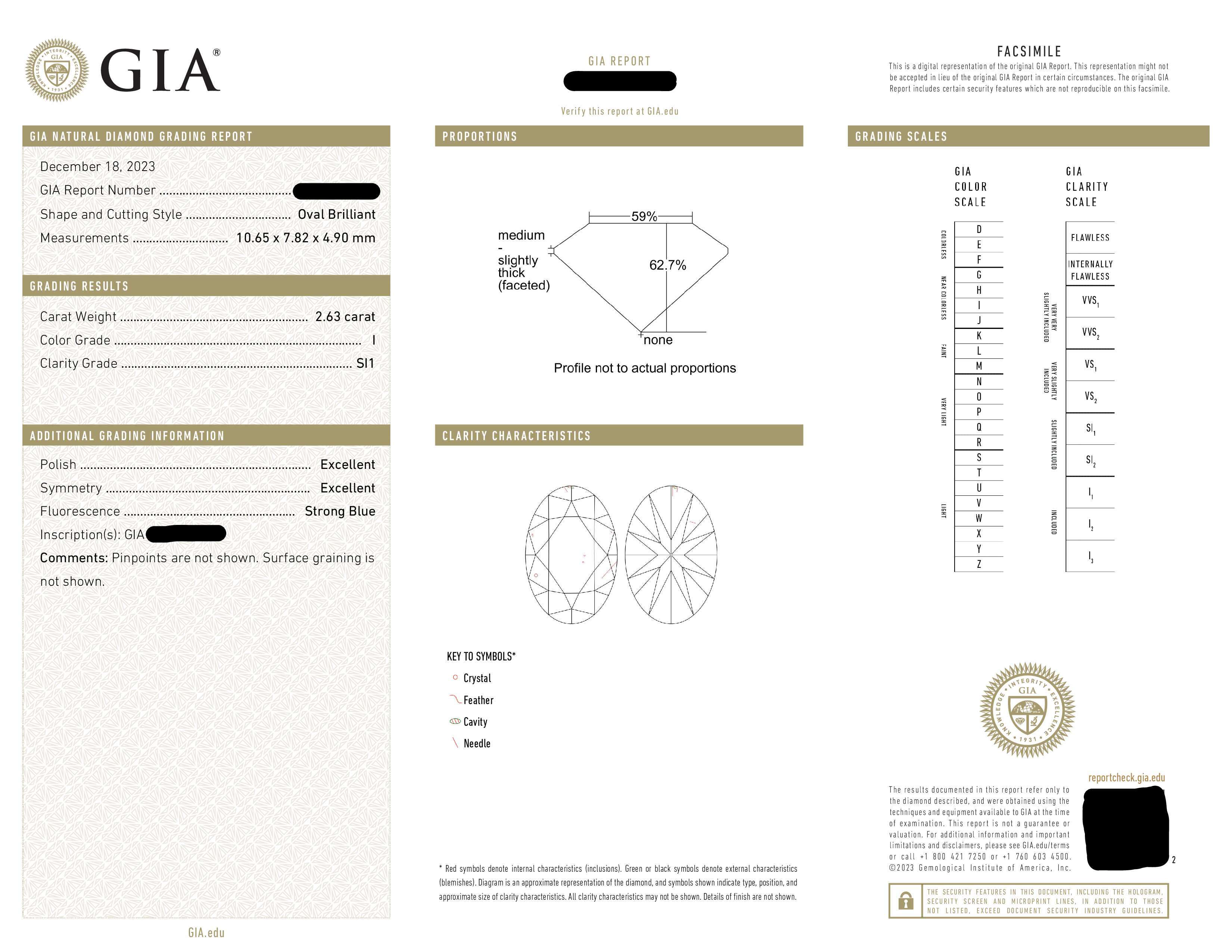 Gia Platinum 2.63Ct Oval Cut Diamond Engagement Ring 2.63Ctw Bridal