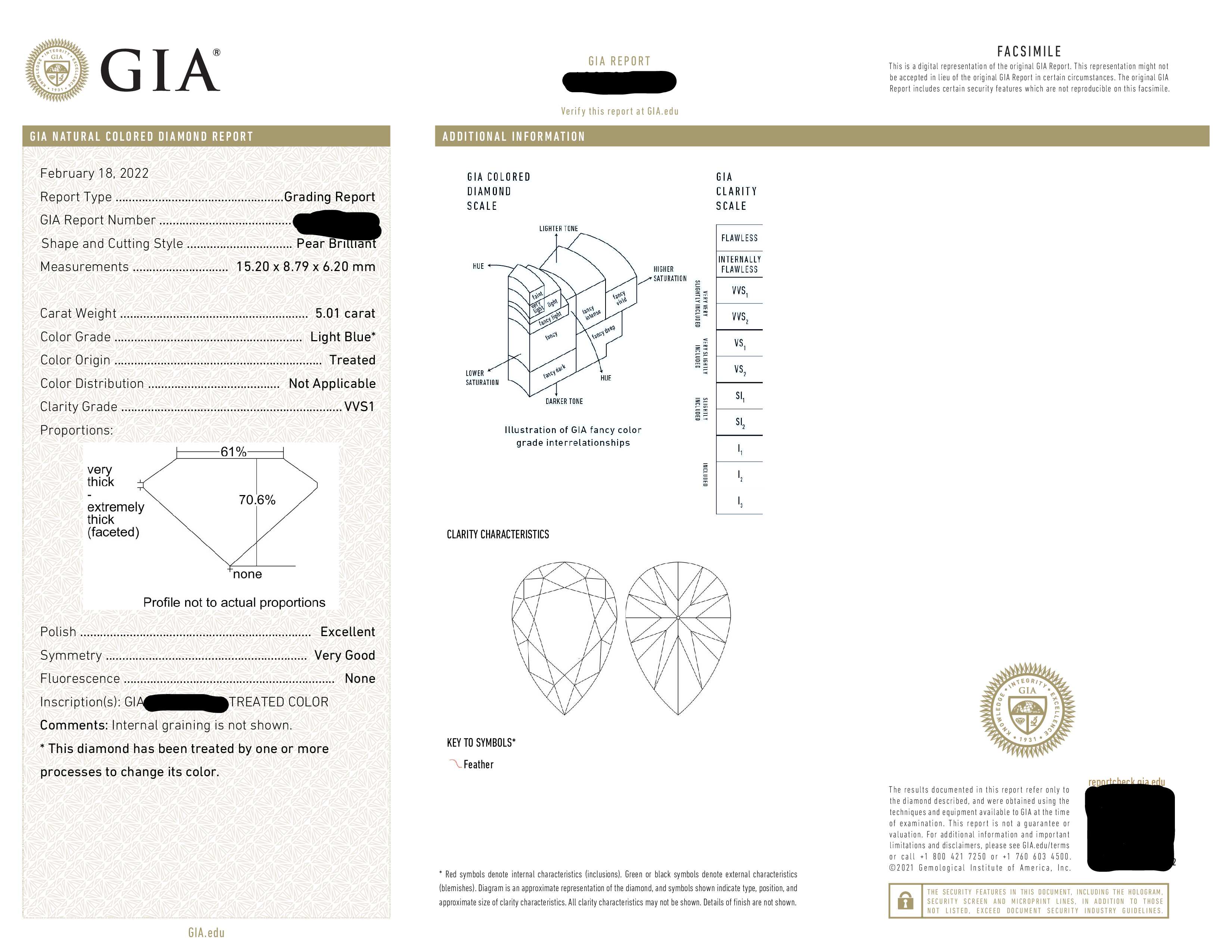 Gia Platinum 5Ct Pear Cut Diamond Engagement Ring 6Ctw Bridal